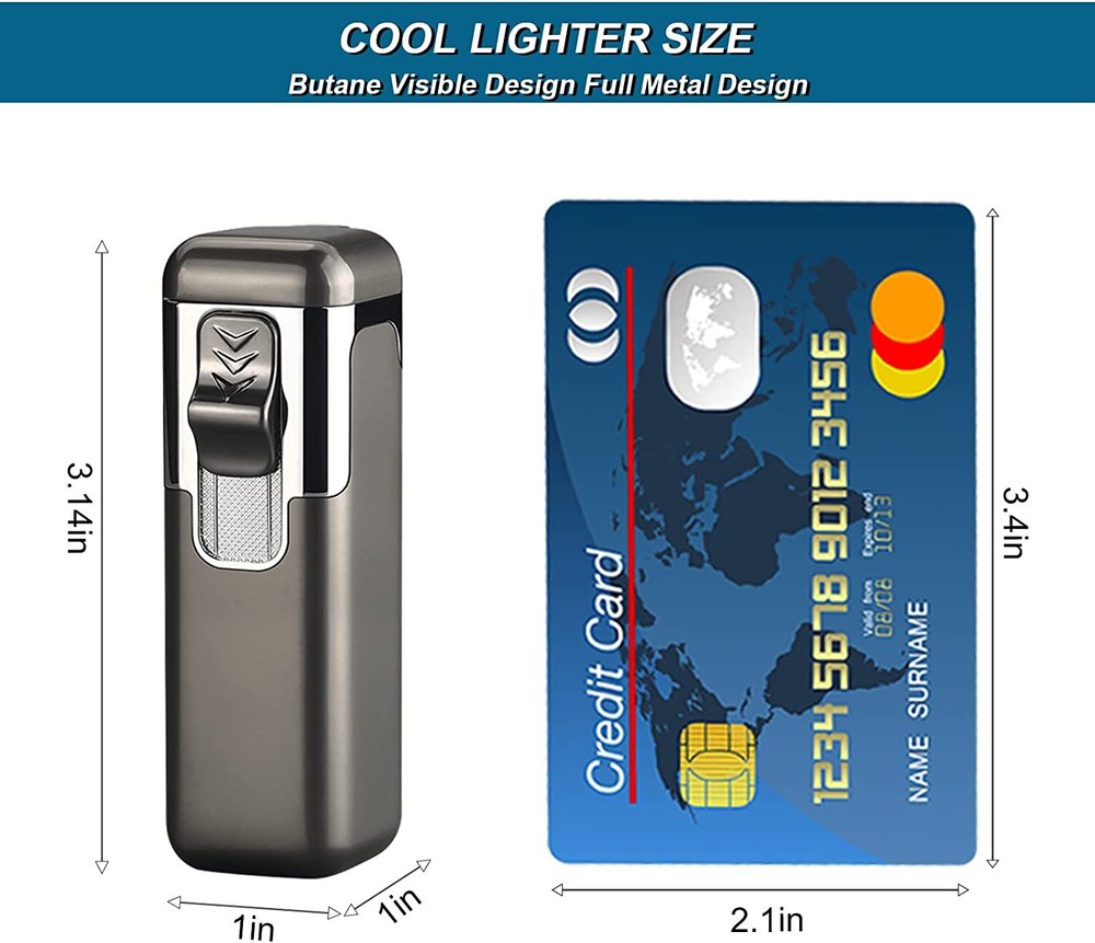 1-2PCs Torch Lighter Quad Jet Lighter Flame Butane Lighter Refillable Adjustable