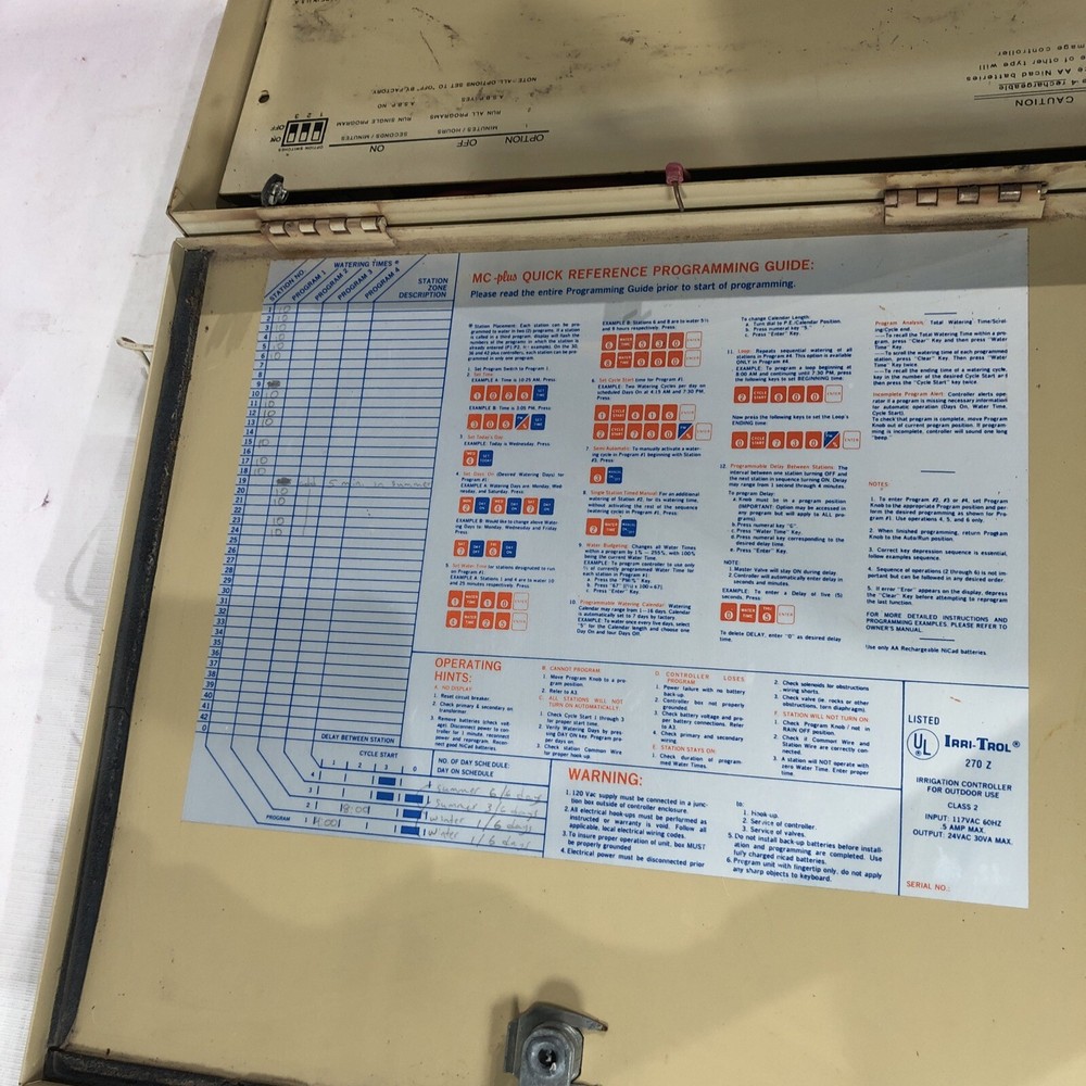Irri-Trol MC-8 Plus Vintage Watering Controller System