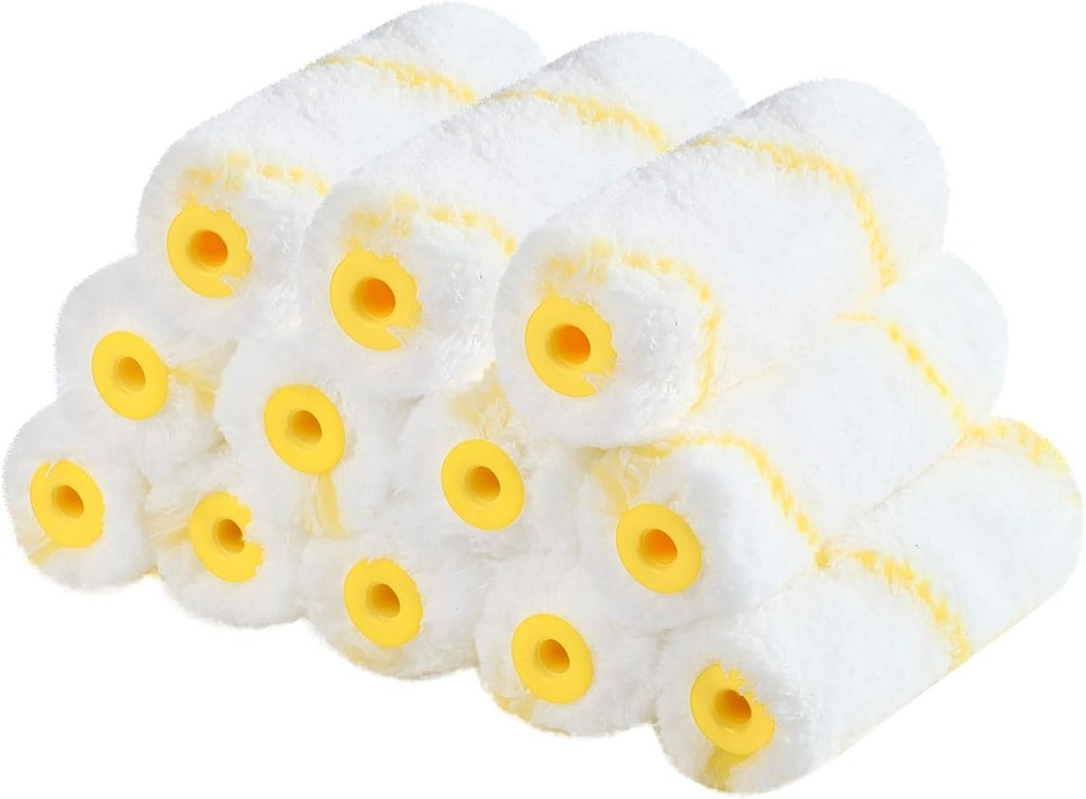 Durable 4-Inch Microfiber Paint Roller Covers - 12 Pack with Max Paint Release