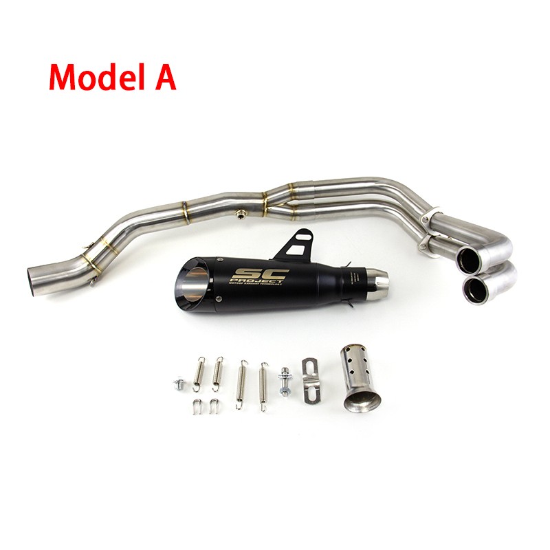 For Yamaha YZF R3 2015-2025 MT-03 Whole System Black Muffler Exhaust Header Pipe