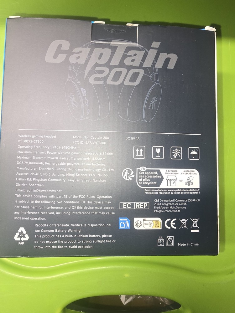 Captain 200 Wireless Gaming Headset Black