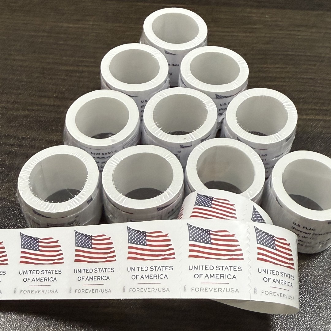 1 rolls of 100 2025 Free Shipping Forever Stamps USPS Flag - Total 100