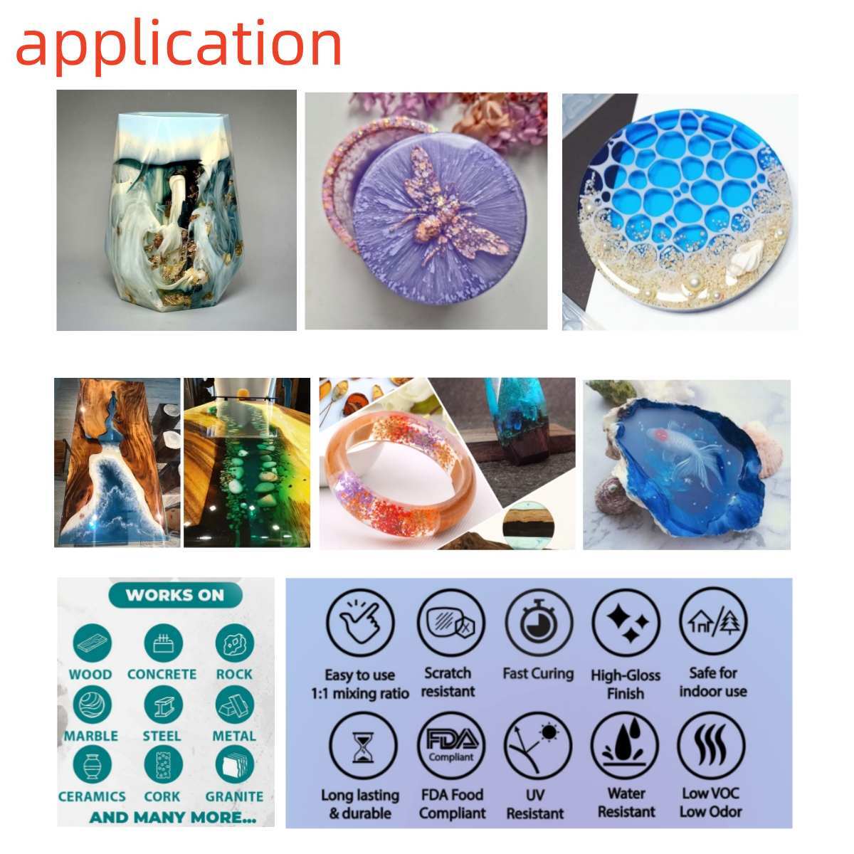 Clear Epoxy Resin - Bulk 32/64oz 1/2/3/4 Gallons Kit - DIY River Table Top 1A:1B