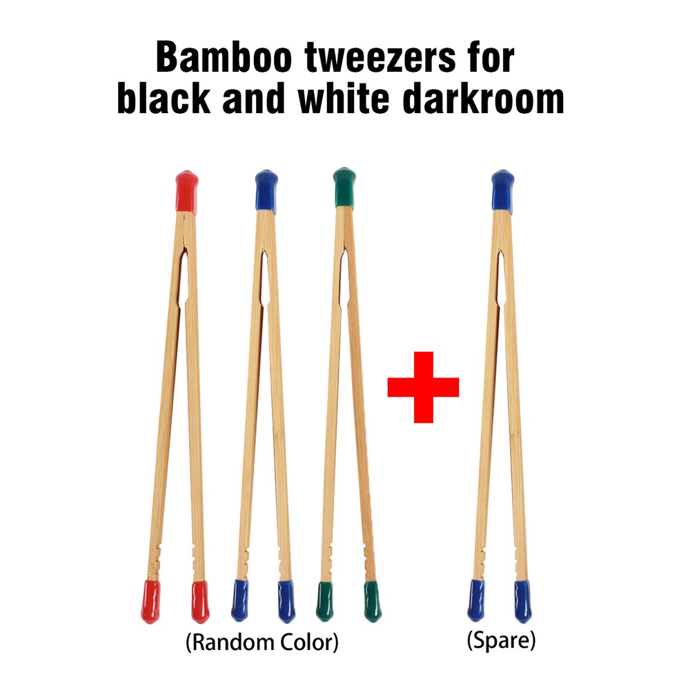 4x Bamboo Print Developing Tongs Photo Studio Darkroom Negative Film Processing