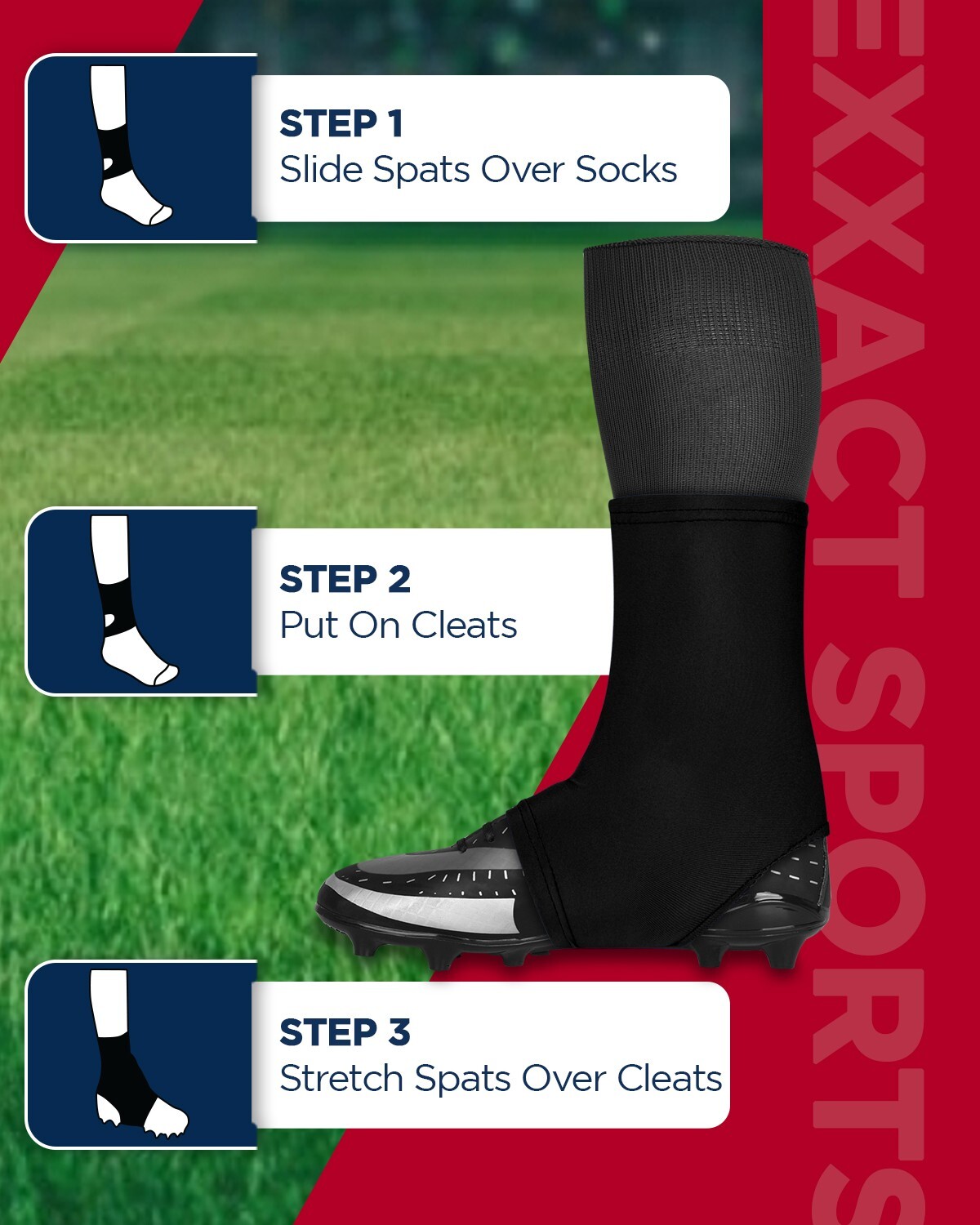 Exxact Sports Football Spat Covers, Spats for Men and Boys