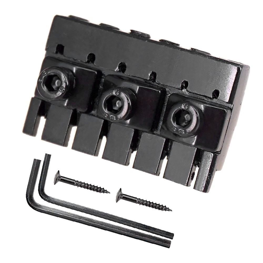 Lock Nut Replacement Kit for Headless 6-String Guitar Black Zinc Alloy Hardware