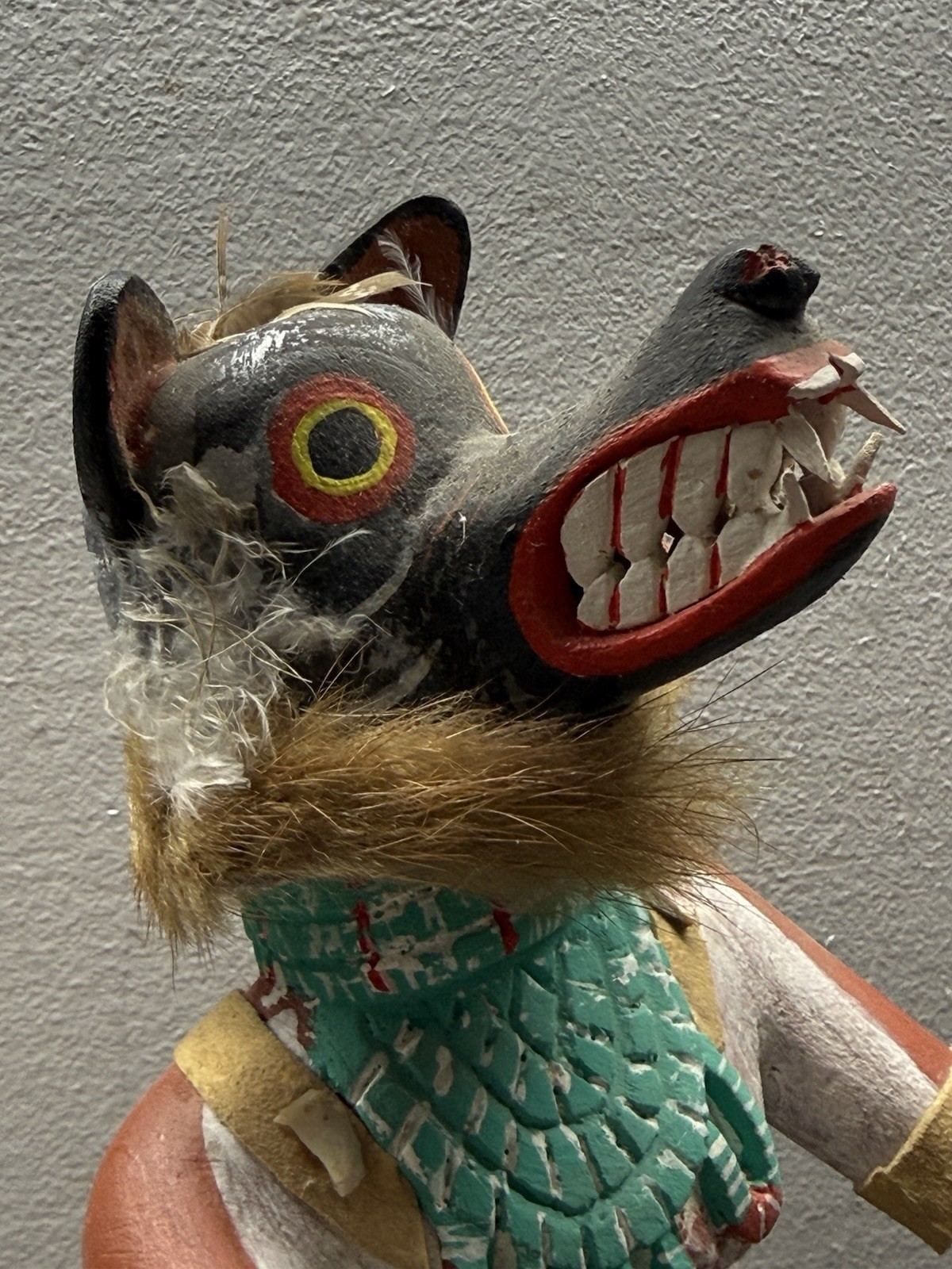 Vintage Kachina Doll Wolf Shaman 14 Inch Signed Al. Silas Jr.