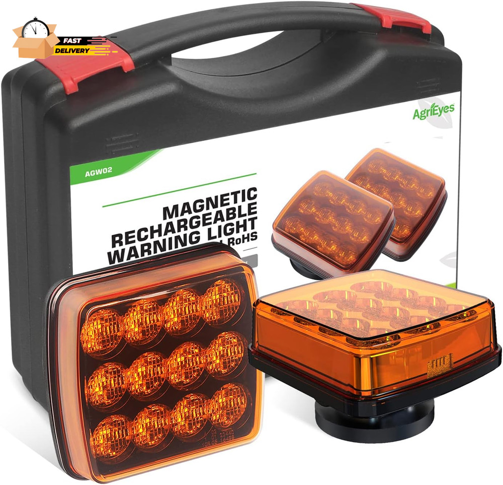2Pcs Rechargeable Flashing Lights for Vehicles, Super Magnetic Strobe