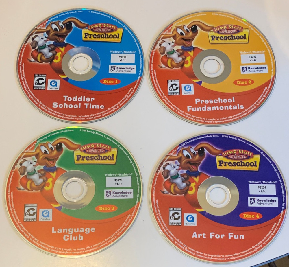 Jump Start Advanced Preschool 4 CD-ROM Software Set Incl. User Guide Windows/Mac