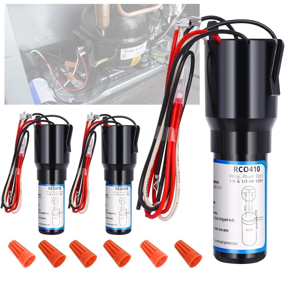 Easy-Install Compressor Hard Start Kit - 3 Components for 1/4-1/3 HP Units
