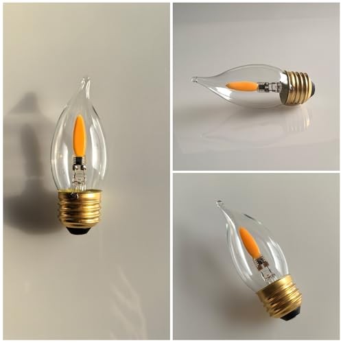 /C35 LED Flame Effect Bulb, E26 Base, 1800K Flickering Candle Light, C11