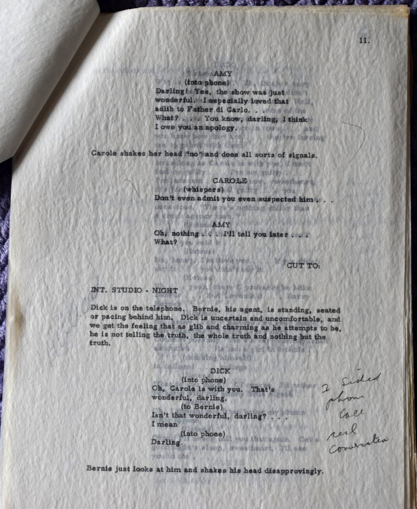 1970 The New Dick Van Dyke Show Original Type Written Screenplay Script
