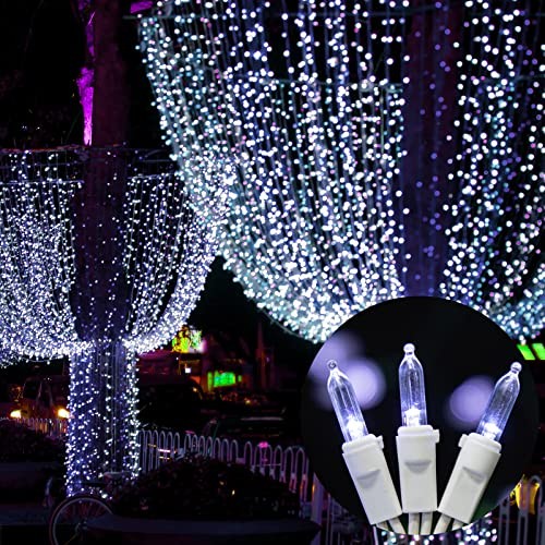 100 Mini LED Count White -String Lights - 100 Mini LED White Wire Cool White