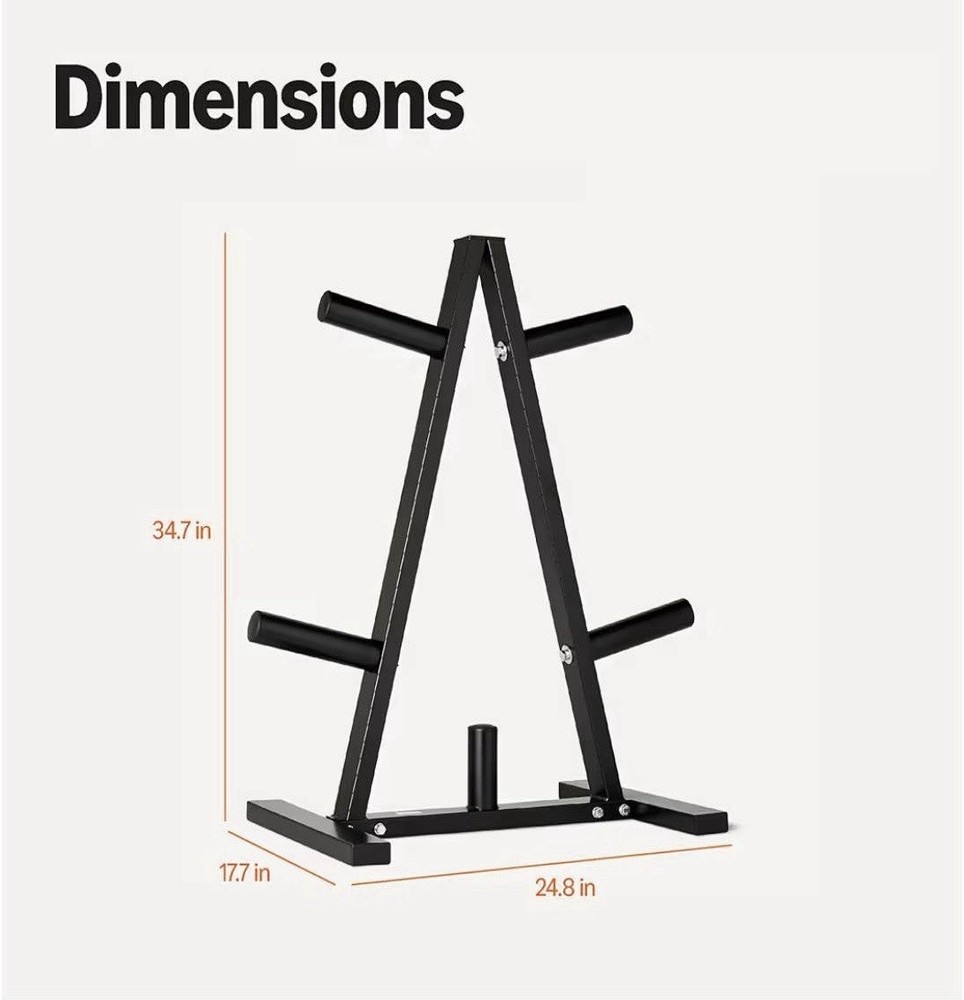 AMAZON BASICS WEIGHT PLATE TREE RACK 300 LBS - BLACK