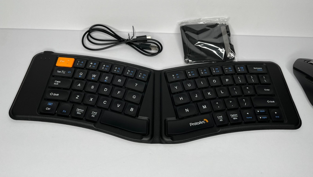 ProtoArc Foldable Keyboard & Mouse, XKM03 Folding Bluetooth Computer Keyboard