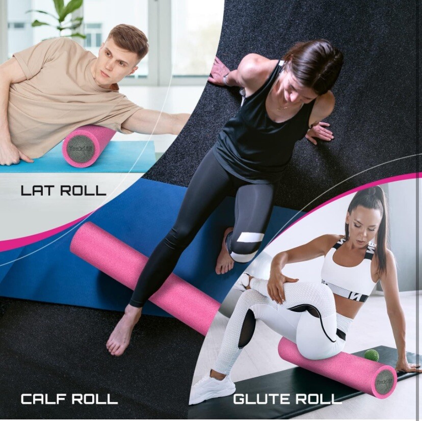 Yes4All Soft-Density Foam Roller, 18 inch - Premium Two-Layer PE