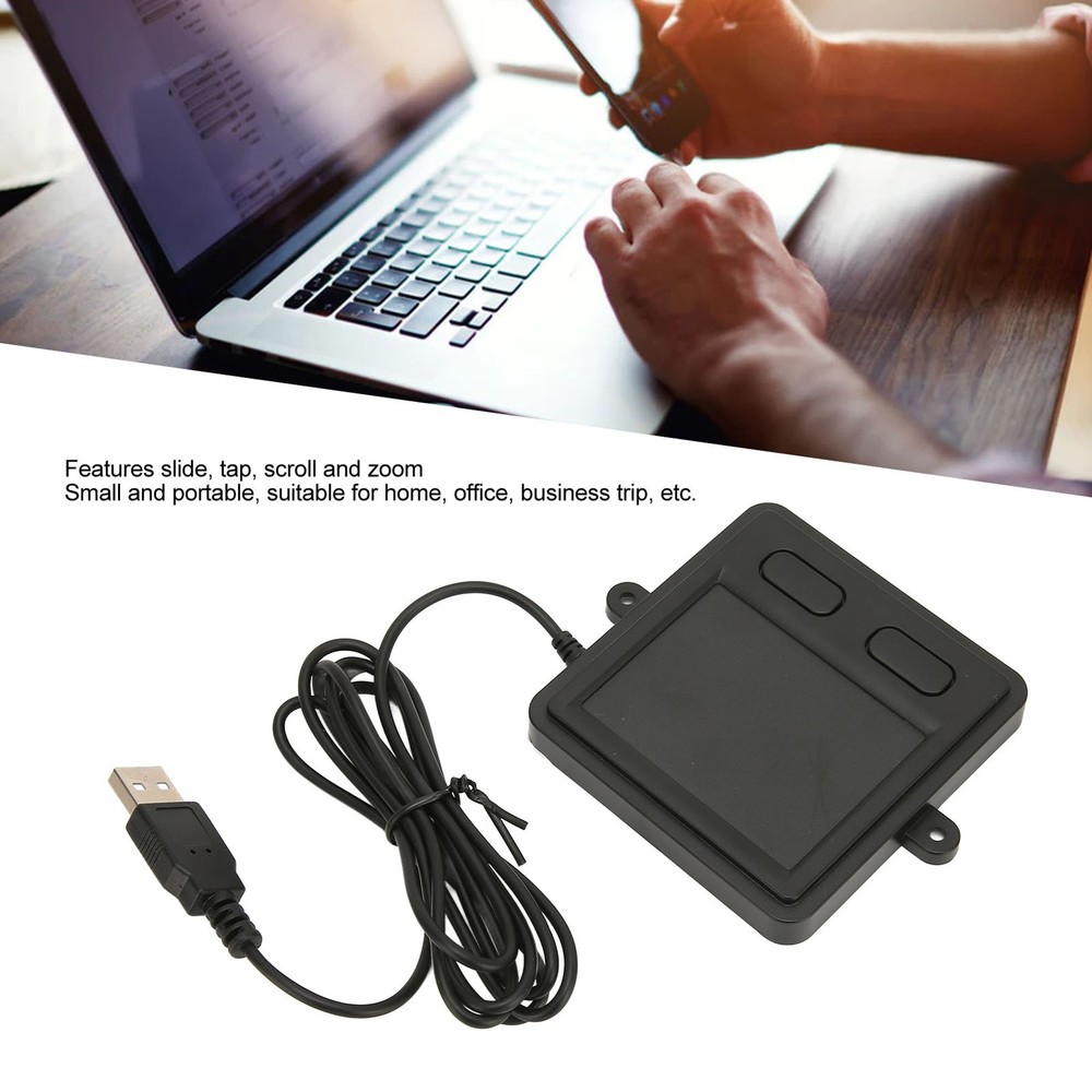 Wired USB Touchpad Multifunctional High Sensitivity 2 Button Design Black Portaˇ