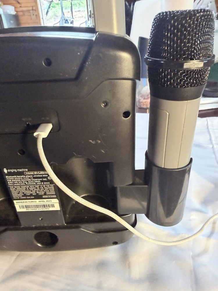 Singing Machine SML294BK Bluetooth Karaoke System 2 Mics USB-C Tested