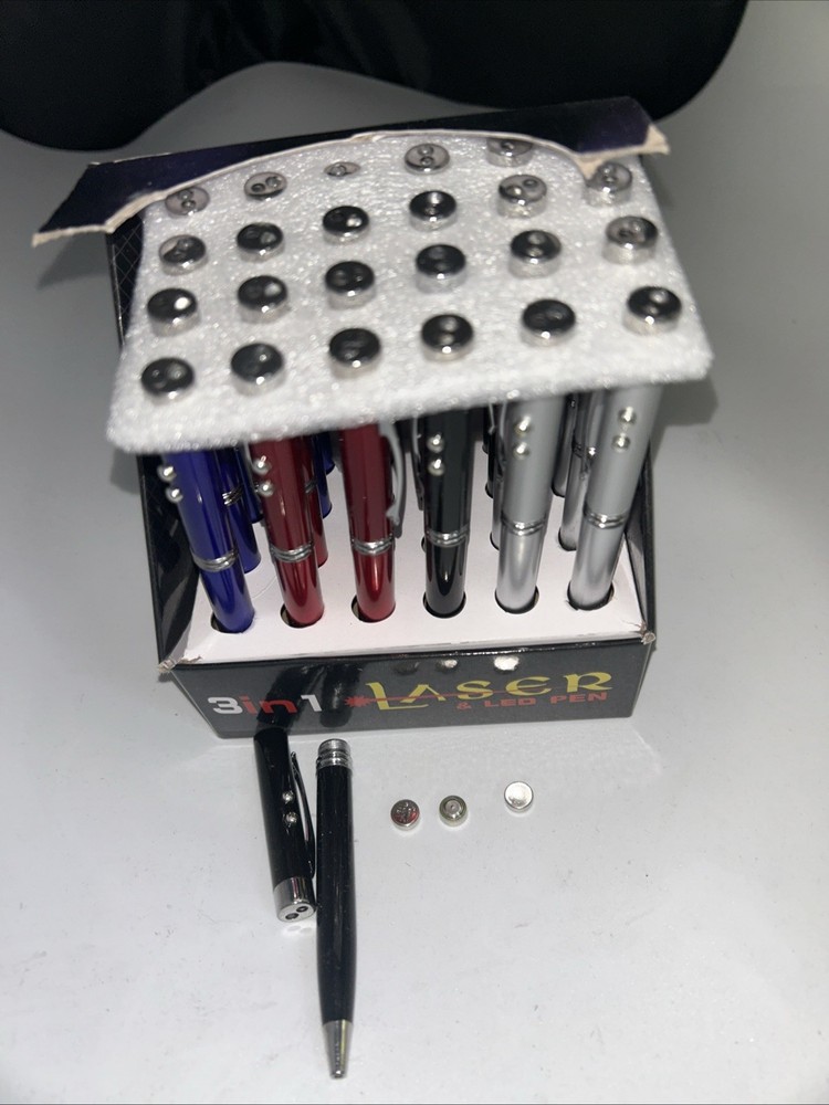 36pcs Laser Pointer Ballpoint Pens Red Point Visible Beam Lazer Flashlight