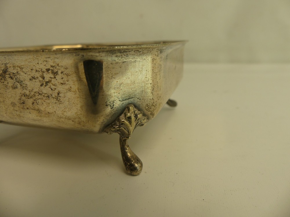 (ref288BN) Unusual antique silver plated square dish