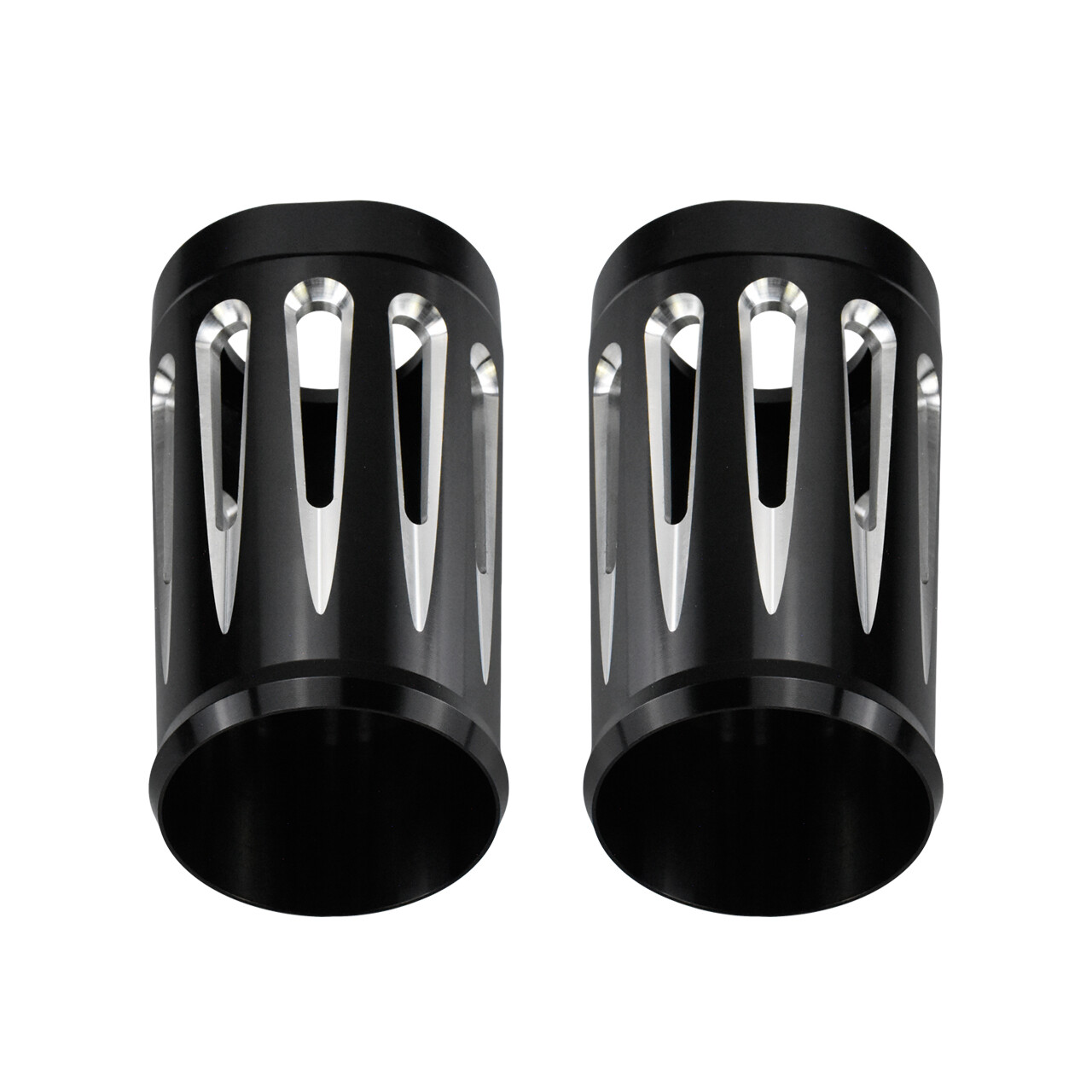 CNC Fork Boot Slider Cover Cow Bell For Harley Touring Road Electra Glide 80-23