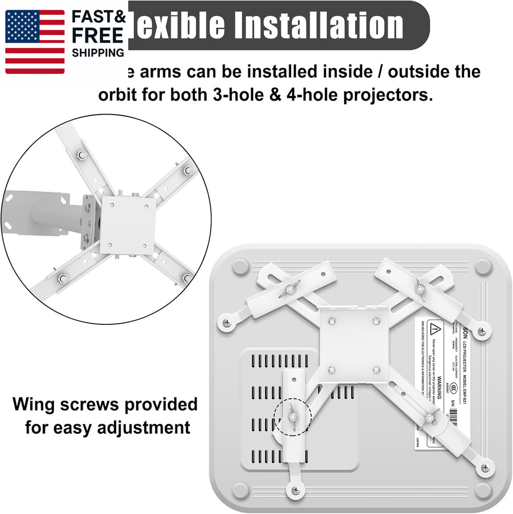 Upgraded Projector Ceiling Mount 23-39” / 58-100CM Heavy Duty Adjustable Projec