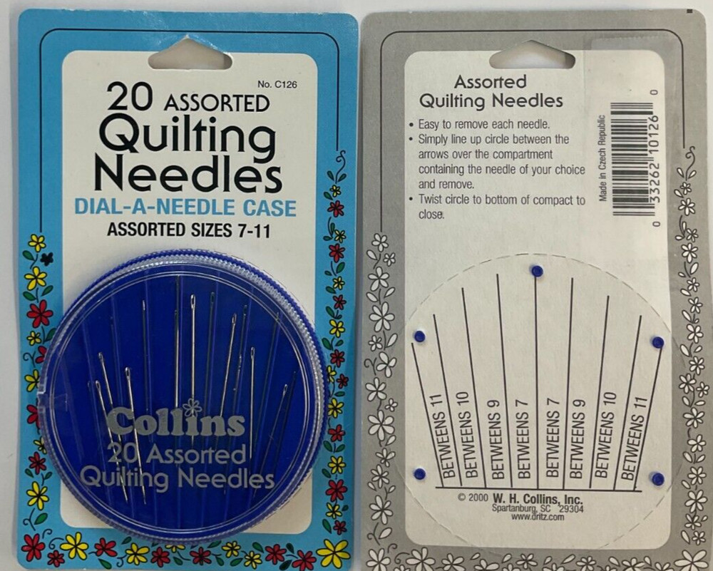 COLLINS #126 - ASSORTED SIZES 7-11 QUILTING DIAL-A-NEEDLE CASE