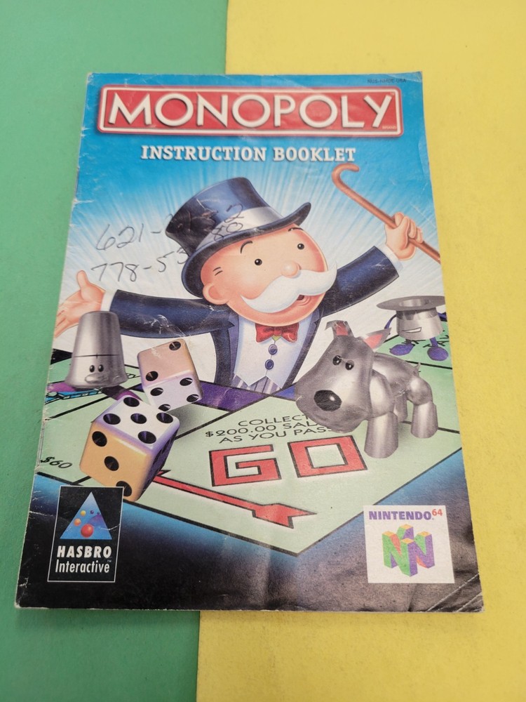 Monopoly manual Nintendo 64