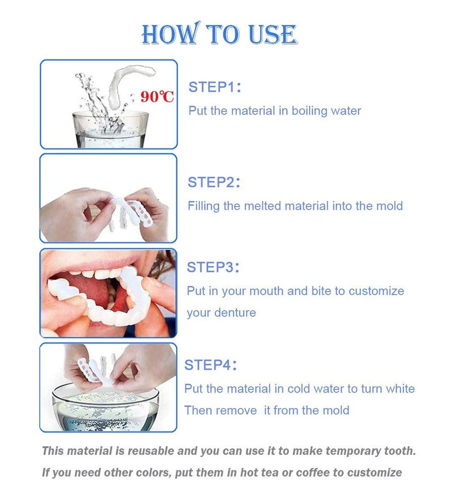 Smile Teeth Denture Temporary False Teeth Improve Smile