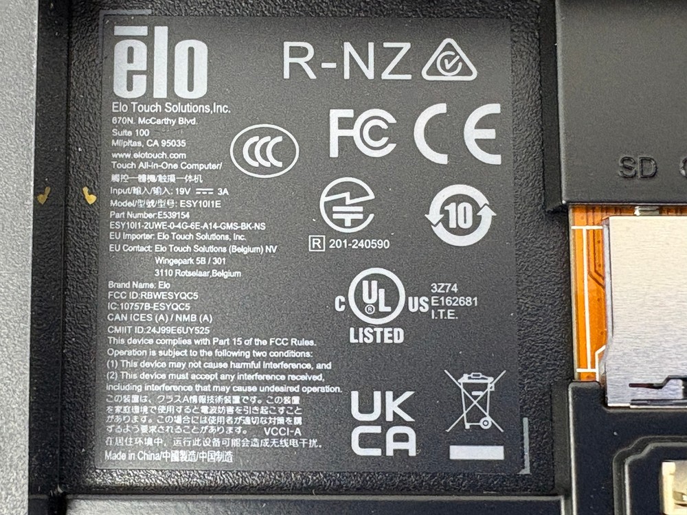 Pre Owned | Elo E539154 / ESY10I1E Android AiO Touchscreen Display Computer Only