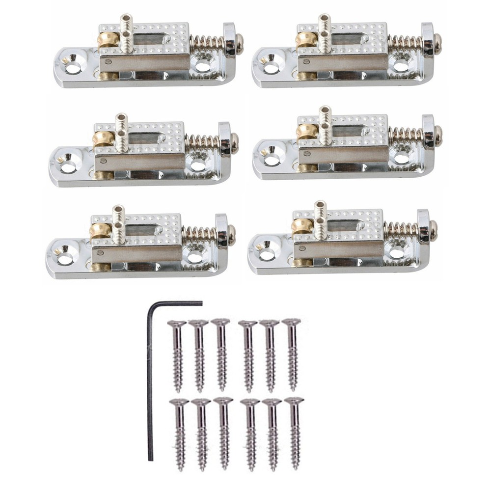 6pcs Single String Roller Saddle Guitar Bridge for cigar box banjo Silver C