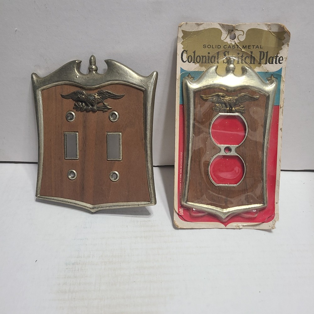 New Vintage Dilly Solid Cast Metal Colonial American Eagle Switch Plates