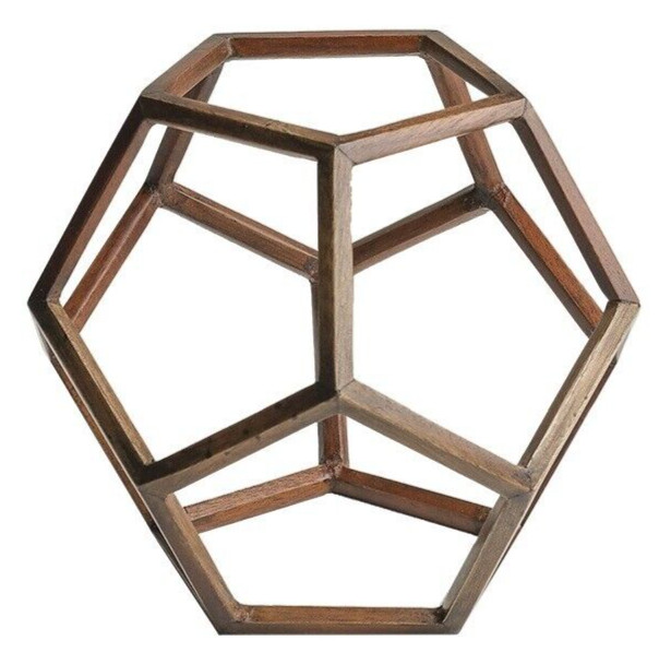Da Vinci Platonic Dodecahedron 3D Geometric Model 5" Polyhedron Interior Accent