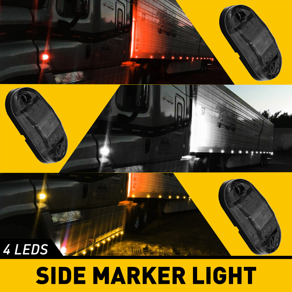 10x LED Side Marker Amber Red Lights Clearance Light Truck Trailer RV Waterproof
