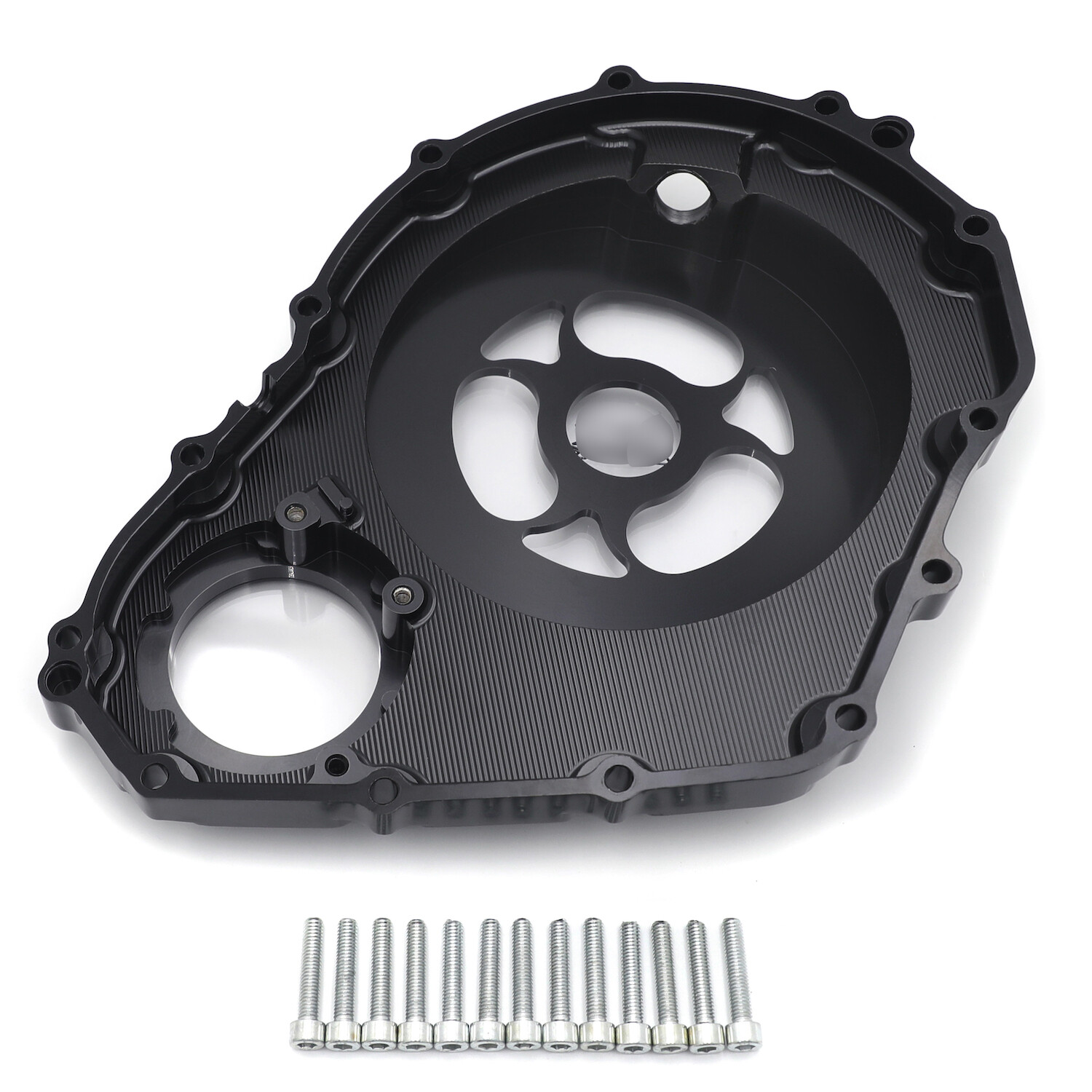 CNC Black&Clear Engine Clutch Cover w/Gasket For 2006-2022 Suzuki GSX-R 600/750
