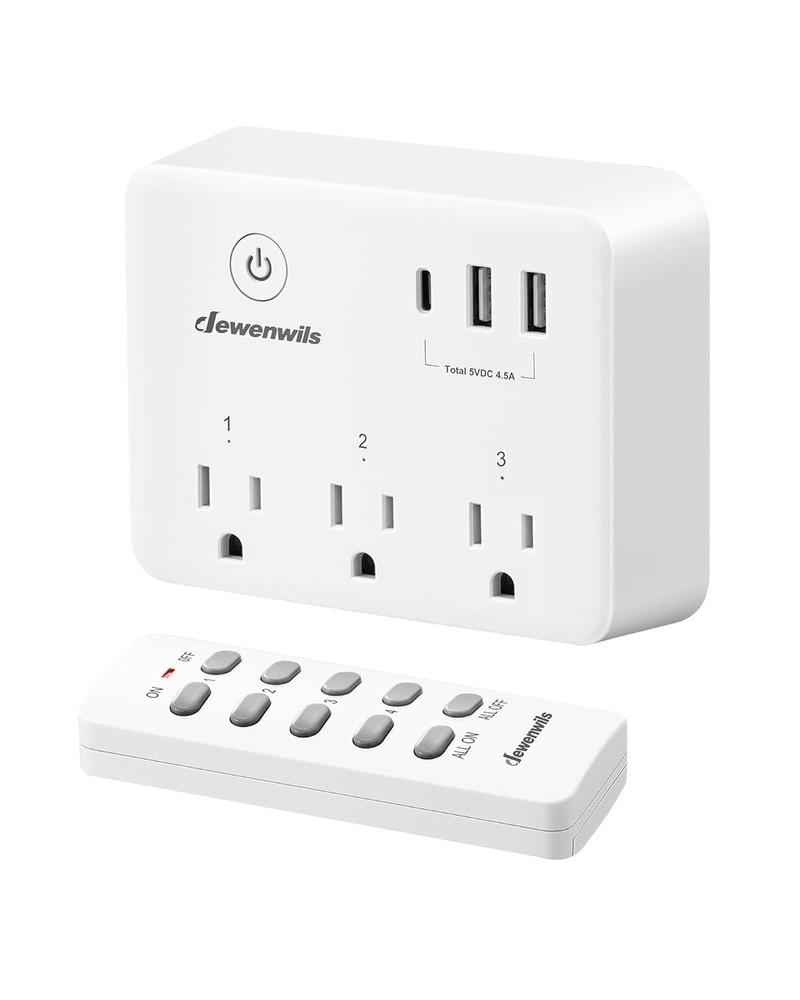 2 Pack Wireless Remote Control Outlet, 125V/15A, Programmable Indoor Switch
