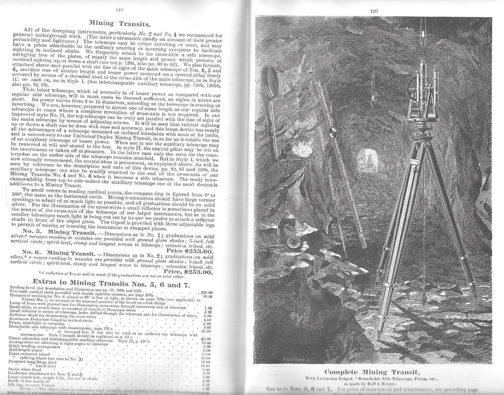 1897 BUFF & BERGER ENGINEERS' & SURVEYORS' INSTRUMENTS CATALOG