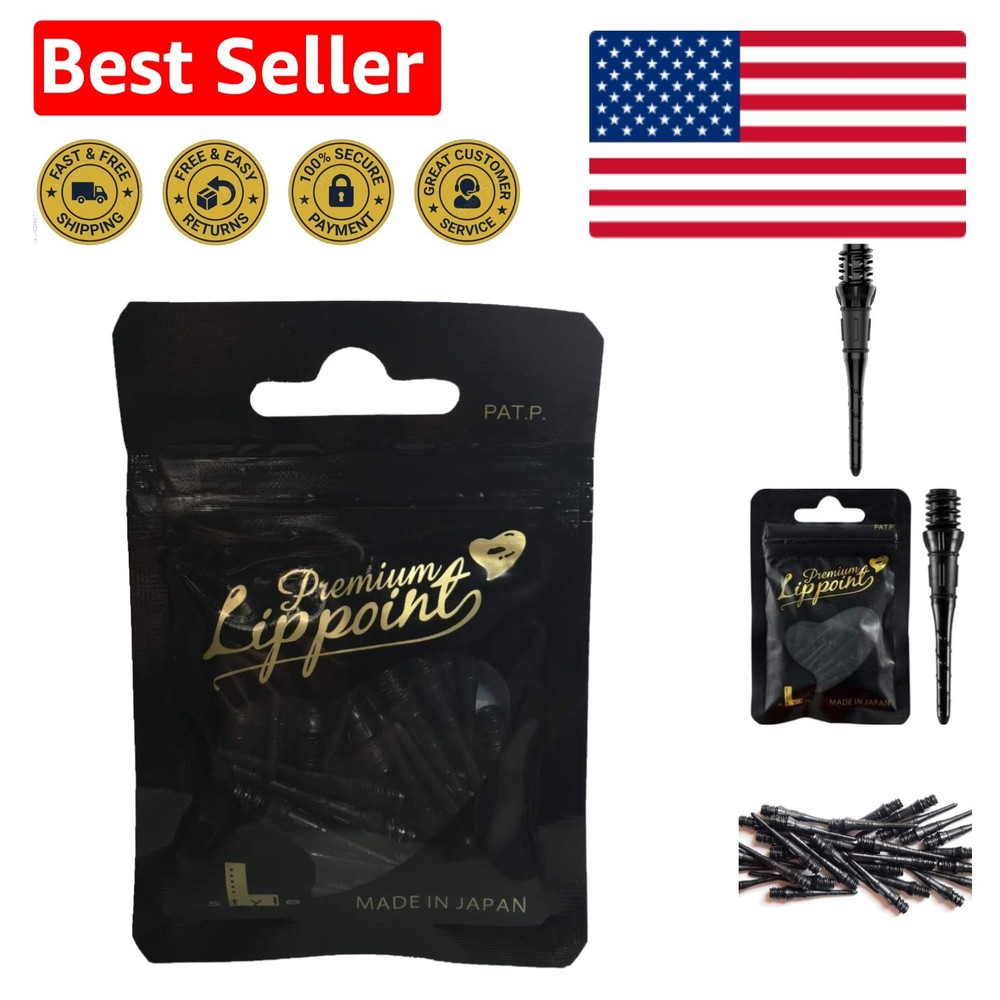 Durable Black Soft Tip Dart Points - 2BA Compatible, 30 Pieces in Reusable Pack