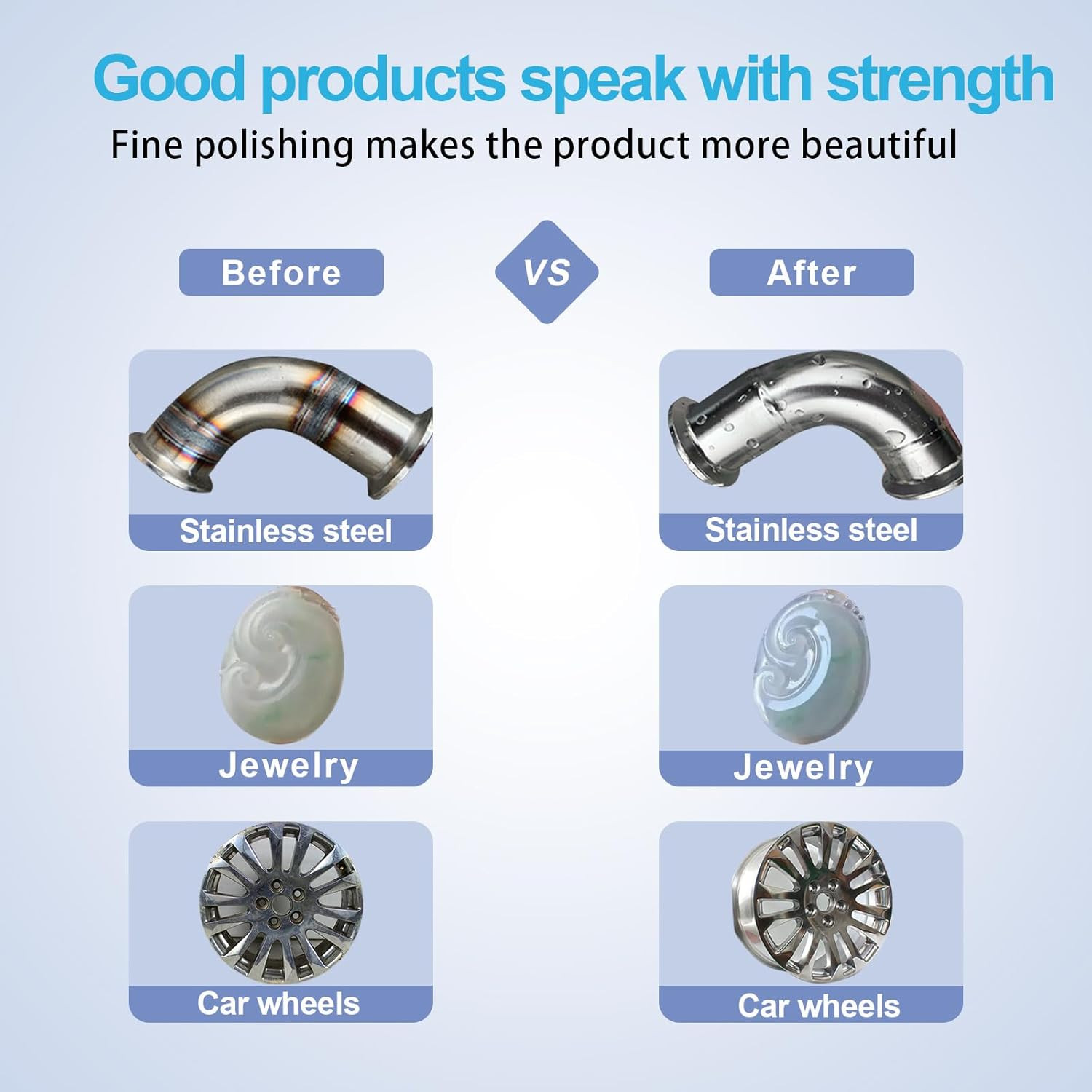 6 Drill Buffing Wheels and 3 Polishing Compounds, Multi-Specification Polishing