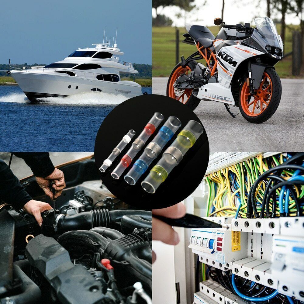 50/1000 Solder Seal Sleeve Heat Shrink Butt Wire Connectors Terminals Waterproof