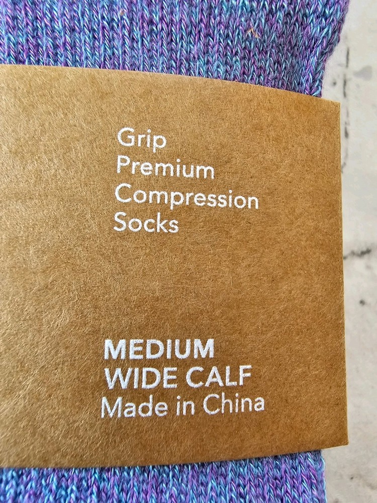 6-pack Wellow Size Medium Wide Calf Bamboo Compression Socks