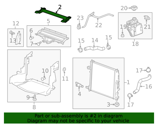 Genuine GM Radiator Upper Bracket 23473171