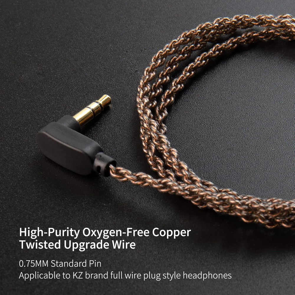 E Cable, 4 Core High-Purity Copper Twisted Iems Replacement Cable, Earbud Headph