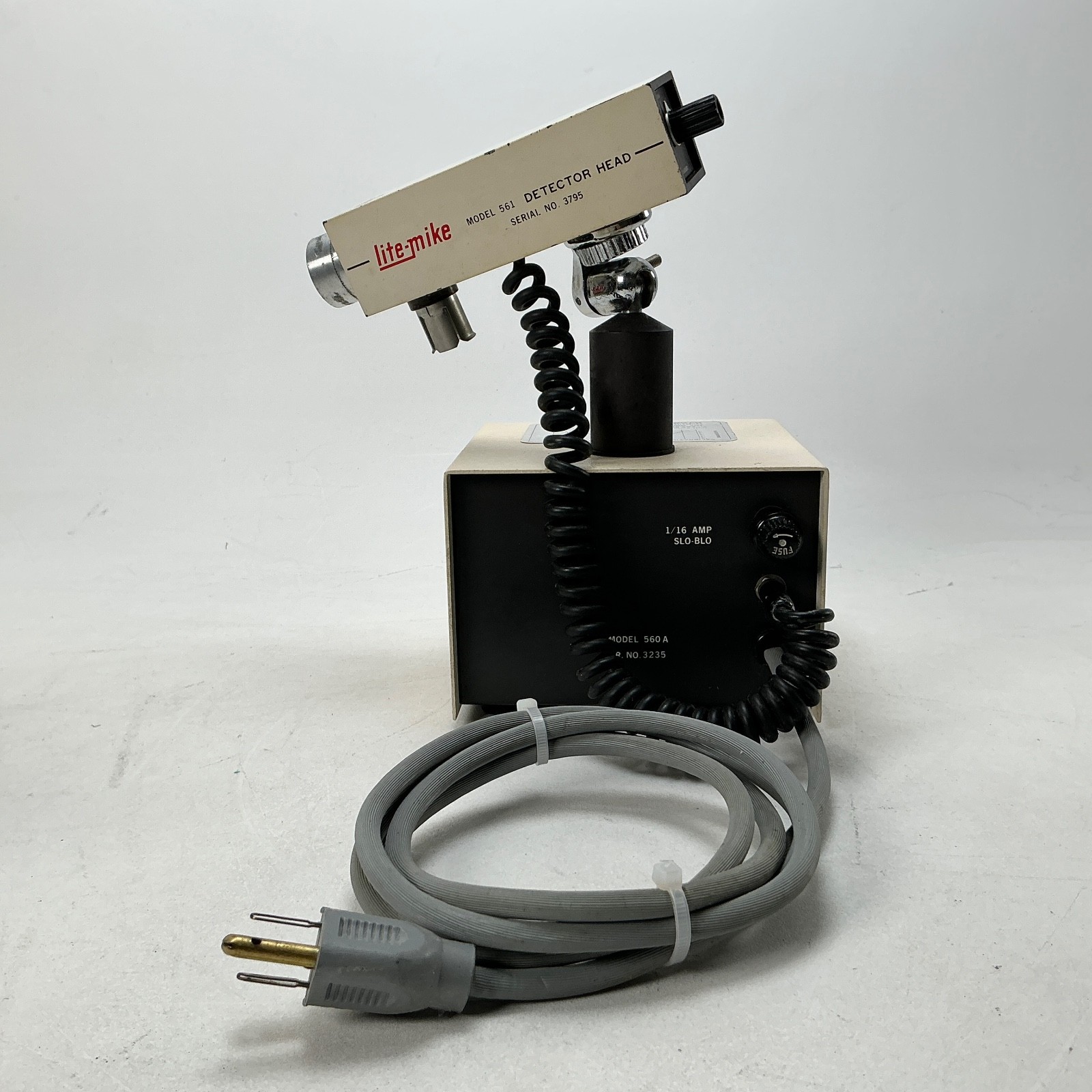 EG&G Lite-Mike 560A 561 Detector Head Optical Light Meter Photometer Powers On