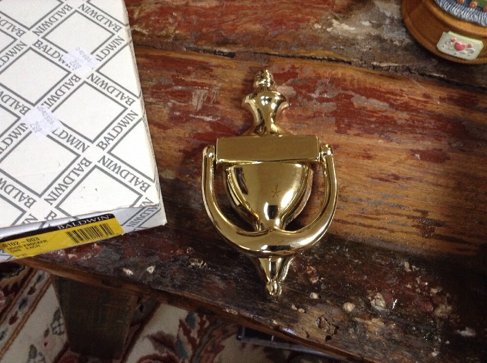 Baldwin Polished Forged Solid Brass Door Knocker #0102-003