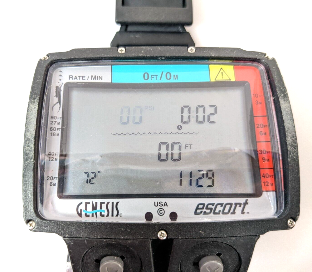 Genesis Escort Wireless / Hoseless Scuba Dive Computer with Manual #2519