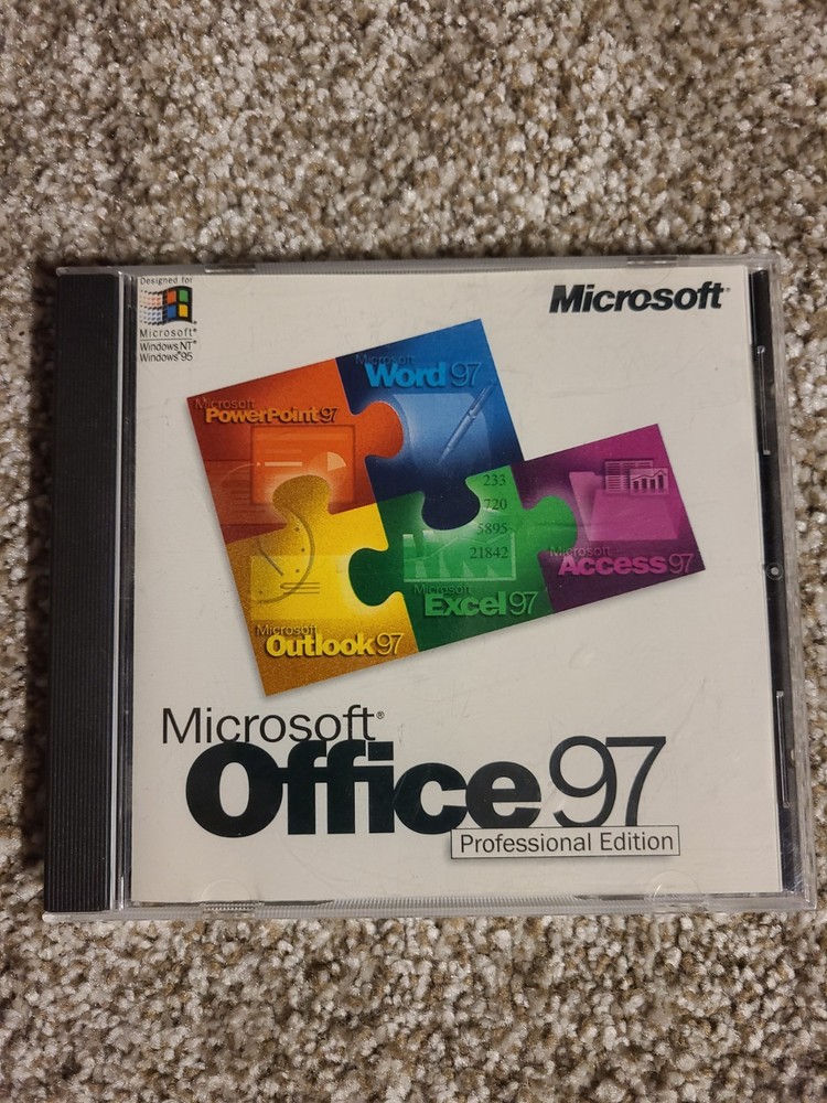MICROSOFT OFFICE 97 Professional Edition (CD, 1997) with CD Key Code