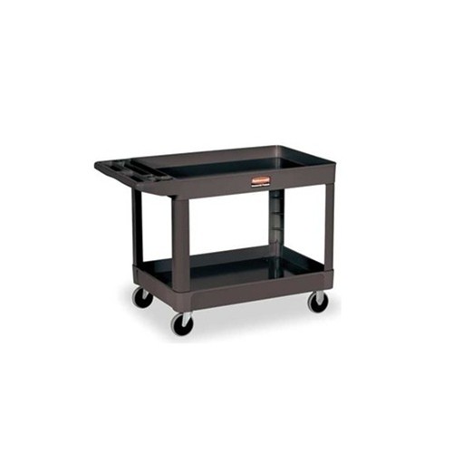 Rubbermaid FG452089BLA 4520-89 Lipped Shelf Service Utility Cart with 5" Caster