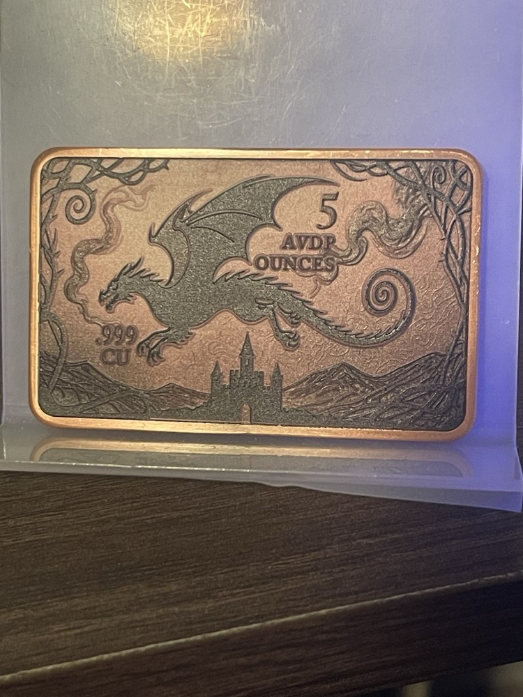 Flying Dragon 5 oz Colorized Copper Bar