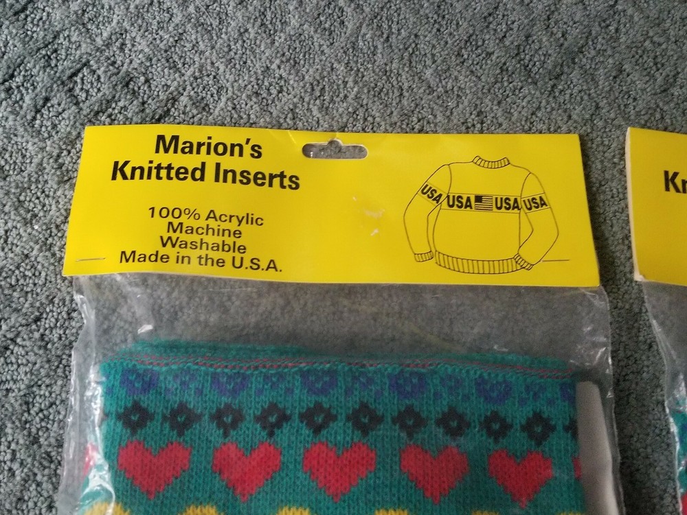 3) VINTAGE MARION'S KNITTED INSERTS ( NEW ) MADE IN USA